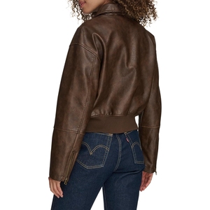 Veste en cuir 100% premium pour femme, style universitaire multi-patchs avec détails brodés, pour le streetwear, en vente - Product Image 6