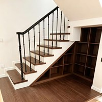 Balustrades d'escalier intérieures pour villa moderne, moulures monobloc en alliage d'aluminium, garde-corps noir massif, résistant à l'eau, peignable