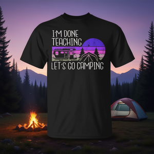 Camiseta para profesores de vacaciones de verano - "Ya no enseño, ¡vamos de camping!" - Idea de regalo promocional - Product Image 3