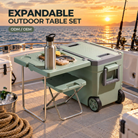 Glacière roulante portable rigide avec poignée de transport, construction étanche pour le stockage de boissons en extérieur, fournisseur de marques privées