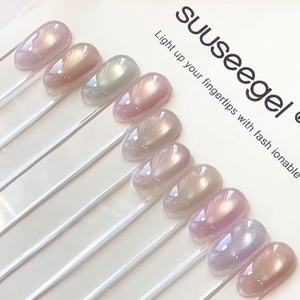 Ensemble de vernis à ongles gel <span class=keywords><strong>effet</strong></span> œil de chat Moon Light Suuseegel, transparent, rose nude, pailleté - Product Image 5