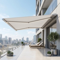 Auvent de terrasse électrique en aluminium thermolaqué avec moteur tubulaire silencieux pour projets hôteliers