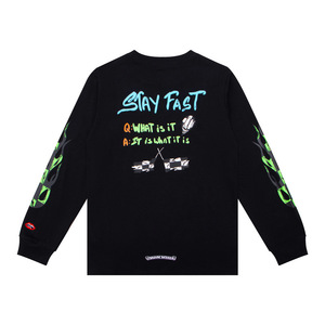 Camiseta de Manga Larga de Algodón de Alta Calidad con Estampado de Joker, Corte Holgado, Marca de Moda Internacional para Hombre, Otoño - Product Image 1