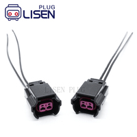 6189-1152 Konektor Injektor Bahan Bakar 2 Pin Female 2.3mm(090) Pigtail untuk VW AUDI MINI COOPER 06A973722