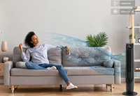 Ventilateurs sur pied 42 pouces sans pales en plastique, refroidisseur d'air électrique oscillant, télécommande, application contrôlée, faible bruit, utilisation à domicile et à l'hôtel