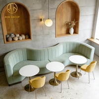 Canapé-banc rond pour café, restaurant, salon de thé, mobilier de restauration, table avec chaises pour café
