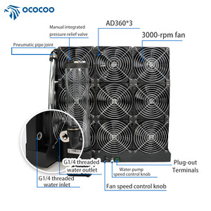 Ococoo FC700-A360D-3 kép Hàng 360 RGB nhôm nước làm mát tản nhiệt cực tự làm Máy tính CPU xe máy chủ người hâm mộ trường hợp máy tính - Product Image 3