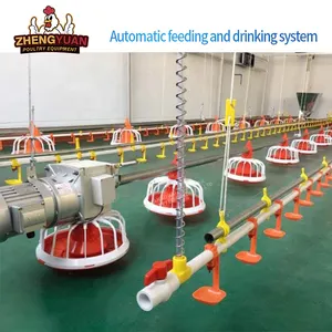 Fully Automatic Feeding Line System Pan And Feeder Nipple Drinker Poultry Feeder And Drinker Broiler Chicken Products