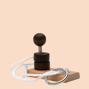 Cổ Điển Sồi Gỗ Sợi Dây Thừng Câu Đố Vòng Chuỗi Giải Pháp Mở Khóa Thiết Lập Brain Teaser Giáo Dục Học Tập Đồ Chơi Cho Trẻ Em Trai Cô Gái - Product Image 5