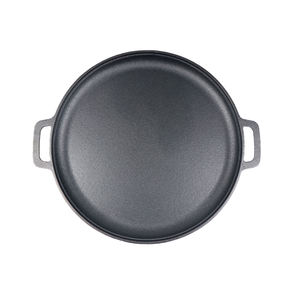 Layanan pengecoran pasir kustom panci Pizza besi cor panggangan penggorengan datar panekuk pra-bumbu BBQ berkemah luar ruangan - Product Image 1