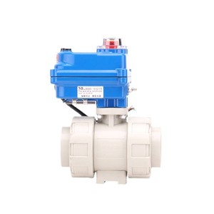 วาล์วบอลไฟฟ้าแบบสองทาง PPH รุ่น Q911F 10PPH DN15 20 25 32 วาล์วไฟฟ้าพลาสติกทนการกัดกร่อนสำหรับของเหลวเคมี - Product Image 1