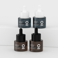 Flacon compte-gouttes de luxe en verre vert foncé 15-20 ml, vide, rond, pour sérum, huile essentielle, huile réparatrice, emballage cosmétique