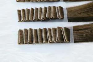 High Quality Hand Tied Cuticle Aligend Virgin Remy Human Hair Double Drawn Invisible Skin Weft Hair Extention