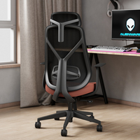 Chaise de jeu moderne de luxe Chaise de bureau ergonomique à dossier haut et pivotante en maille Roues conçues pour l'ordinateur Matière plastique nylon