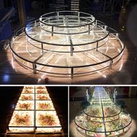 Nouvelle Arrivée Piste de Danse LED en Verre Trempé Lumineuse Effet Miroir 3D, pour Affichage de Fleurs, Mariages, Fêtes et Scènes