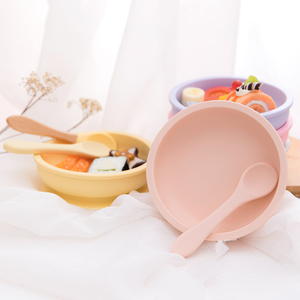 Sécurité alimentaire Bébé Bambin Plaque D'alimentation Ensemble Enfants Bol En Silicone Cuillère - Product Image 3