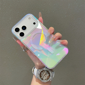 Custodia rigida magnetica di lusso con gradiente <span class=keywords><strong>arcobaleno</strong></span> per <span class=keywords><strong>iPhone</strong></span> 17 16 15 14 13 12 Pro Max / Plus / 17 Air 17e 16e 11, antiurto - Product Image 6