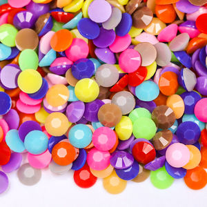 Juli Vente en gros de strass en résine <span class=keywords><strong>opaque</strong></span>, effet gelée, solides, 3mm 4mm 5mm, non thermocollants, à dos plat, pierres de cristal pour artisanat de gobelets DIY - Product Image 2