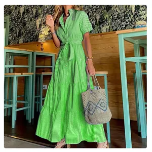 Summer 2022 Women's Clothing New Hot Style Printed Fashion Striped Loose Fashion Sexy Dress