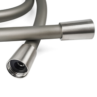 Tuyau de douche en silicone de qualité supérieure, gris sablé, flexible, avec noyau anti-torsion et surface lisse