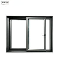 Fenêtre coulissante en aluminium à rupture de pont thermique extrudé, isolation phonique et thermique ; mode inclinaison pour la ventilation, maille haute transparence 304