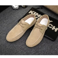 Mocassins en daim à lacets pour hommes, semelle plate souple, respirants, décontractés, légers, chaussures de marche, chaussures de bureau quotidiennes