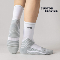 Chaussettes de basketball pour hommes, chaussettes jacquard mi-mollet, chaussettes athlétiques à la cheville et au genou, chaussettes respirantes à séchage rapide pour l'entraînement