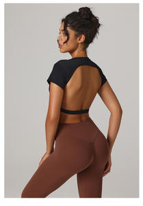 Ensemble de Yoga sans couture pour femmes Premium pour l'été soutien-gorge de Sport antichoc et short de course taille haute survêtement de gymnastique pour le Fitness - Product Image 5