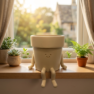 <span class=keywords><strong>Pot</strong></span> <span class=keywords><strong>de</strong></span> fleurs en résine mignon avec petit homme <span class=keywords><strong>assis</strong></span> marron pour plantes succulentes - Product Image 4