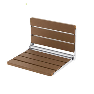 Tabouret de salle de bain mural pliable en acier inoxydable 304, motif bois, capacité de charge 150 kg, pour personnes âgées et enfants - Product Image 2