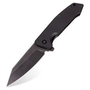 Benutzer definierte OEM D2 Klappt aschen messer Outdoor Camping EDC Taktische Jagd Überlebens messer mit schwarz grünem Griff