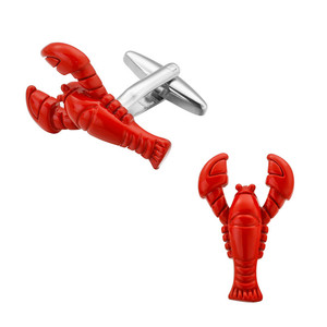 <span class=keywords><strong>France</strong></span> Style Costume Chemise Alliage De Cuivre Gentleman Mode Hommes Luxe Fruits De Mer Animal Rouge Homard Boutons De Manchette Boutons De Manchette De Luxe - Product Image 3