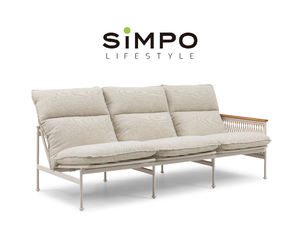 SIMPOLIFESTYLE Mobilier d'extérieur haut de gamme OLIVIA, chaise longue en corde, jardin, terrasse, hôtel, complexe hôtelier, aluminium, teck, tissu, canapé d'angle - Product Image 4