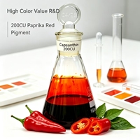 Solution d'huile de Capsanthine Rouge Paprika 200CU à Haute Valeur Chromatique, Colorant Alimentaire Naturel Non Piquant