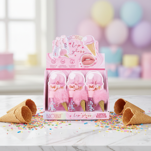 ลิปกลอสใหม่ขายส่งพร้อมพวงกุญแจไอศกรีม ชุดลิปกลอสสูตรอ่อนโยน ไม่ระคายเคือง ช่วยเพิ่มความชุ่มชื้น สีสันสดใส - Product Image 5