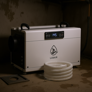 Deshumidificador Lubair de 145 Pint con control electrónico, refrigerante R410A para espacios reducidos y sótanos - Product Image 2