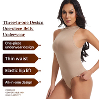 Body sculptant sans couture à haute compression pour femme, col rond, rehausseur de fesses, contrôle du ventre