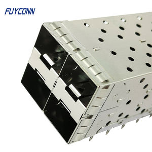 Connettore a fattore di forma piccolo a 80pin più connettore SFP Multi-porta 2x1 impilato con tubo leggero, connettore SFP + 2x2x2 Press-Fit - Product Image 5