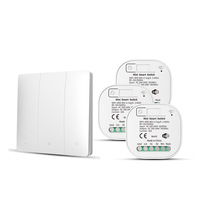 Interruptor de Control Remoto Inalámbrico RF433 Autoalimentado, Sin Necesidad de Cableado, Interruptor de Luz de Pared Inteligente de 220V con Adhesivo para Iluminación del Hogar