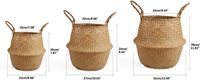 Panier de rangement en osier tressé en rotin et en jonc de mer pour plantes, panier de rangement pliable simple fait à la main