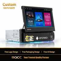 Autoradio Android BQCC 7 pouces, écran tactile, Octa Core, 4/64 Go, FM AM RDS, écran IPS rétractable, Carplay