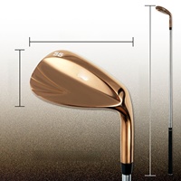 Wedge de golf plaqué or finition miroir pour droitier, 52/56/60 degrés, rainures pleines, tête en caoutchouc et acier inoxydable pour hommes/femmes