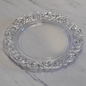 Assiettes de Présentation Rondes en Plastique Élégantes de 13 Pouces pour Mariages, Réceptions, Fiançailles et Décorations de Table - Product Image 2