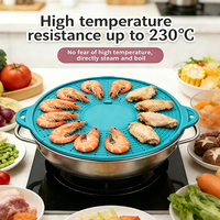 Tapis de cuisson vapeur en silicone avec doubles poignées, tapis de cuisson vapeur antiadhésif résistant à la chaleur / doublure de cuisine réutilisable de qualité alimentaire