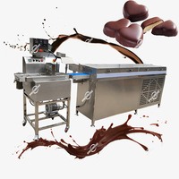 Petite machine de production commerciale de chocolat, machine à faire fondre le chocolat, machine à enrober avec tunnel de refroidissement