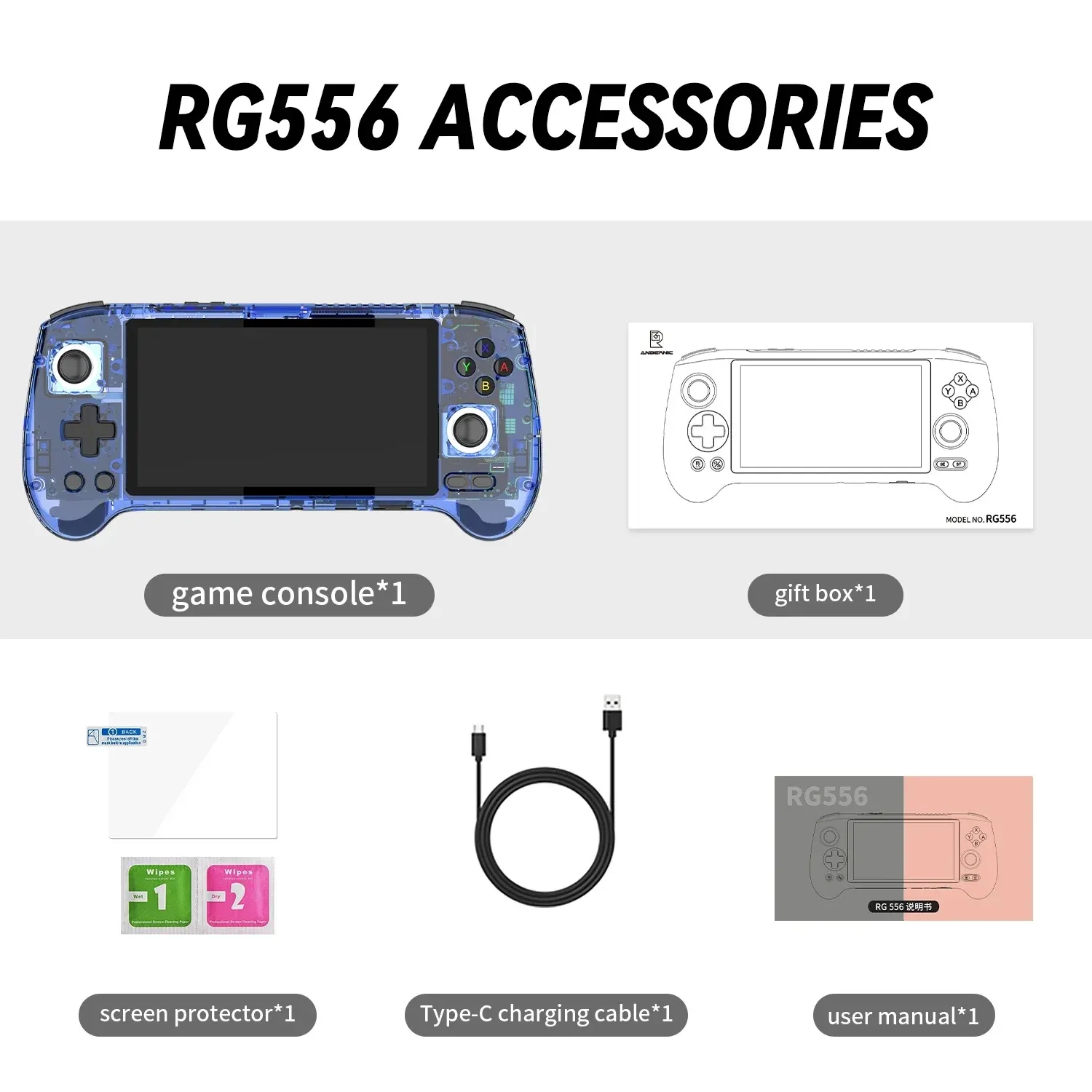 Anbernic 556 Rg405v Handheld Game Rg556 Retro Games Console Oled Gaming Player 5.Inch Screen Play Ps2 Psp1 3Ds