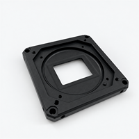 Pièces d'adaptation OEM personnalisées en aluminium anodisé noir usiné CNC pour cadre de fixation de lentille carrée