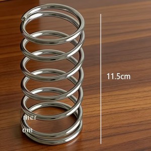 <b>Stainless</b> <b>Steel</b> Cosmetic Brush Holder Spring Design Bathroom Vanity Storage <b>Rack</b> For Makeup Tools Silver Color Waterproof - Product Image 3