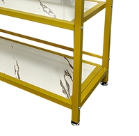 Étagère de cuisine à 3 niveaux en faux marbre, meuble de rangement en métal, table d'appoint autoportante pour salon