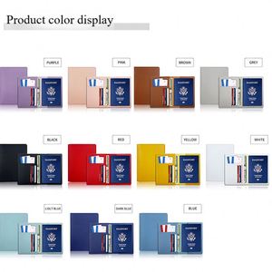 Custom Logo Passport <b>Holder</b> Cover <b>Wallet</b> Case PULeather <b>Card</b> Travel Accessories Documents Organizer Protector for Men Women - Product Image 6